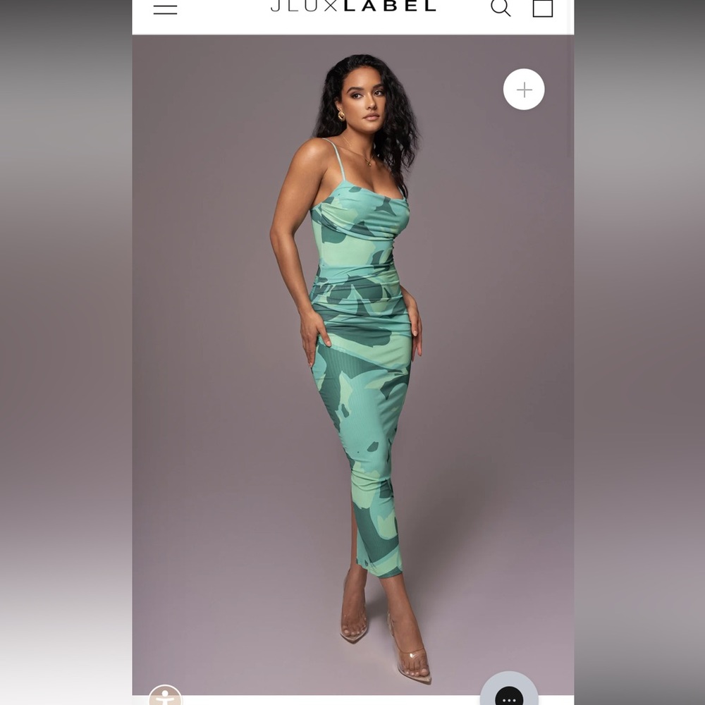JLUXLABEL green naylene ruched dress